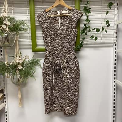 Sacha Drake Womens  Size 10 Brown Short Sleeve Dress