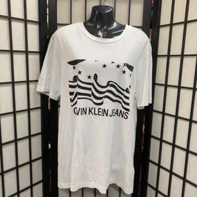 Calvin Klein Mens  Size M Short Sleeve T-shirt White 