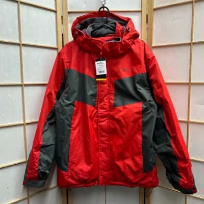 New With Tags MOUNTAIN WAREHOUSE Men's  Size XL/TG Dusk II  Ski Jacket  / Front Zipper / Winter Jacket Grey / Dark Red 