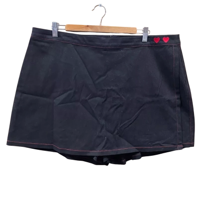 Black Friday Black/Red Embroidered Heart Skort Size 18