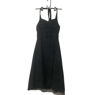  Womens H&R Size 14 Halter Neck Dress Black (Vintage)