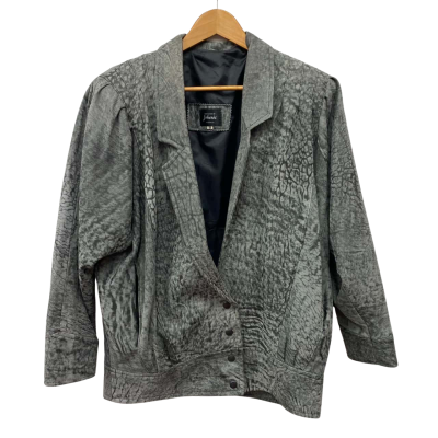 Johenic Suede Womens Jacket  Size M Grey Australia