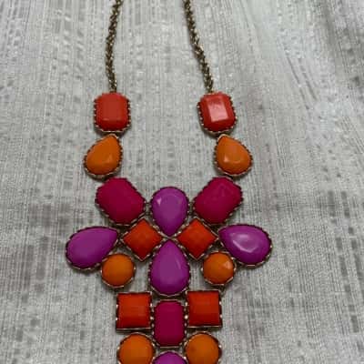  Womens Stunning Necklace Orange / Peach / Pink  / Purple 