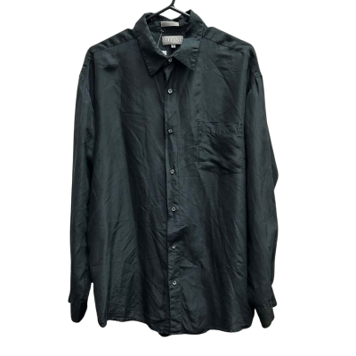 Alfani Mens Size L Long Sleeve 100% Silk Shirt in Black  