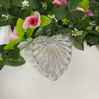 Royal Crystal Rock Lead Heart Shaped Covered Dish