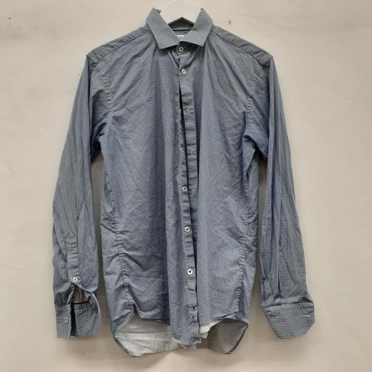 T.M. Lewin Mens Size 15.5/39cm neck Business Shirt / Long Sleeve Navy Blue (s)