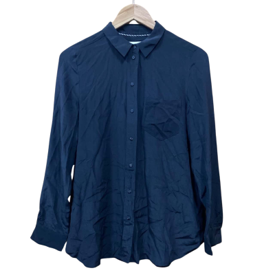 Country Road Black Silk Button Up Top Size 8