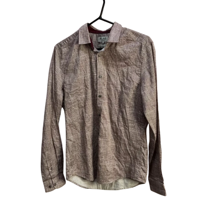 BLAQ Melbourne Mens  Size S Long Sleeve Top Maroon / White 