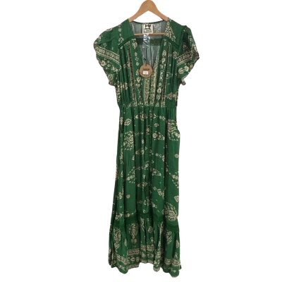 Jaase Womens  Size 18 Maxi Dress Beige / Floral / Green 