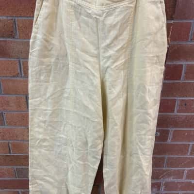 Jag Womens  Size L Wide Leg Pants Yellow 