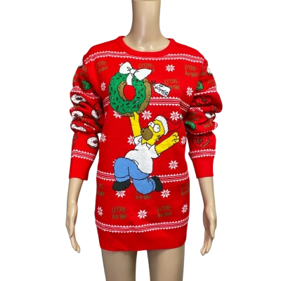  The simpsons Mens  Size M Jumper Xmas Pattern 