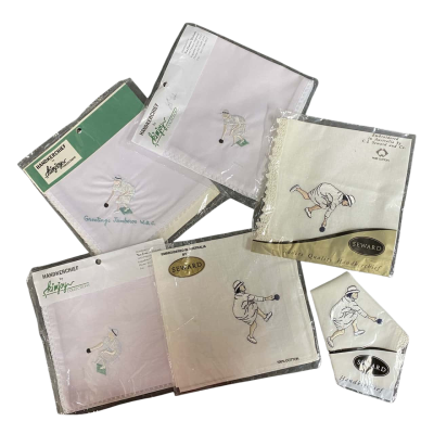  Ladies Vintage Australian Bowls Handkerchiefs x 6 (Sealed)