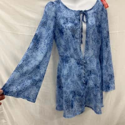 Lioness Womens  Size M Cocktail Dress Animal print / Black  / Blue 