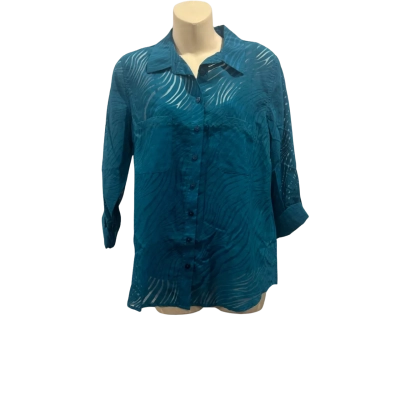 Regatta Petite Womens  Size 14 Button Up Top Green 