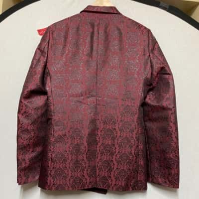  Mens  Size 16 Blazer Black  / Maroon 