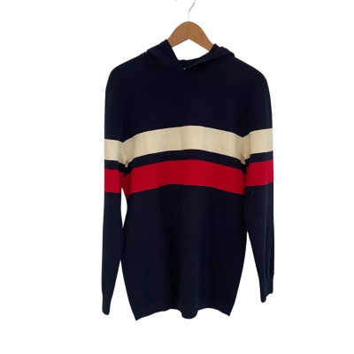 H&M / L.O.G.G Mens  Size S Hoodie Navy Blue / Off White / Red / Striped 