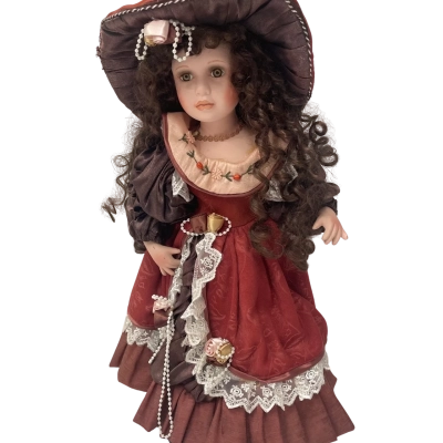 Victorian style porcelain doll 46 cm tall