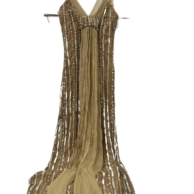 George Gross  Women's Dress with beaded detail  Size 10 Gold 