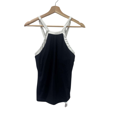 Seafolly Womens  Size 10 Block Party High Neck Singlet Black  / White 