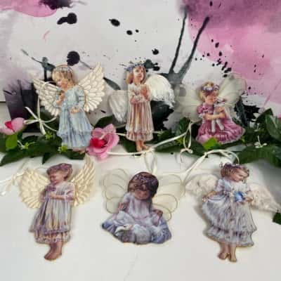Beautiful porcelain Bradford Edition hanging Angels X6