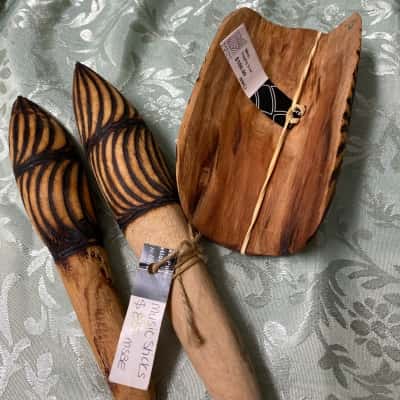 Traditional Australian Aboriginal Digging Bowl and Music Sticks