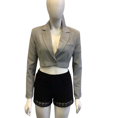 BNWT Perfect Stranger Women's Size 4 Audette Cropped Blazer Grey 