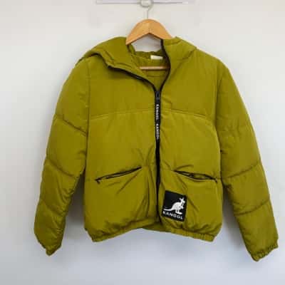 H&M x Kangol Lime Puffer Hoodie Jacket  Size S 