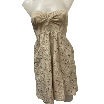 Miss Shop Womens Tropicana  Size XS Sleeveless Dress  Beige 