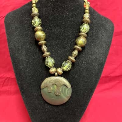  Women's Beaded Necklace Green 