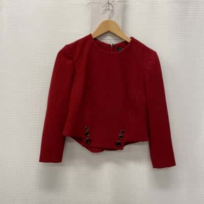 Cue Womens  Size 8 Blouse Maroon 