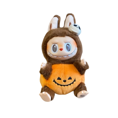 Sitting Pumpkin Labubu Viynl Plush Pendant (POP MART Happy Halloween Party) 