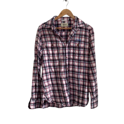 Deus Ex Machina Mens  Size L Flannel Shirt / Long Sleeve Shirt Black  / Blue / Pink  / White 
