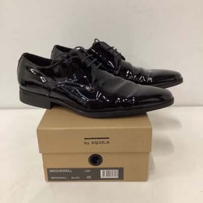 AQ by Aquila Brookwell Patent Black Dress Shoes Size 45