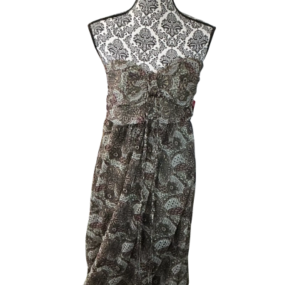 CKM Womens  Size 14 Casual Dress / Maxi Dress / Strapless Dress Floral / Green 
