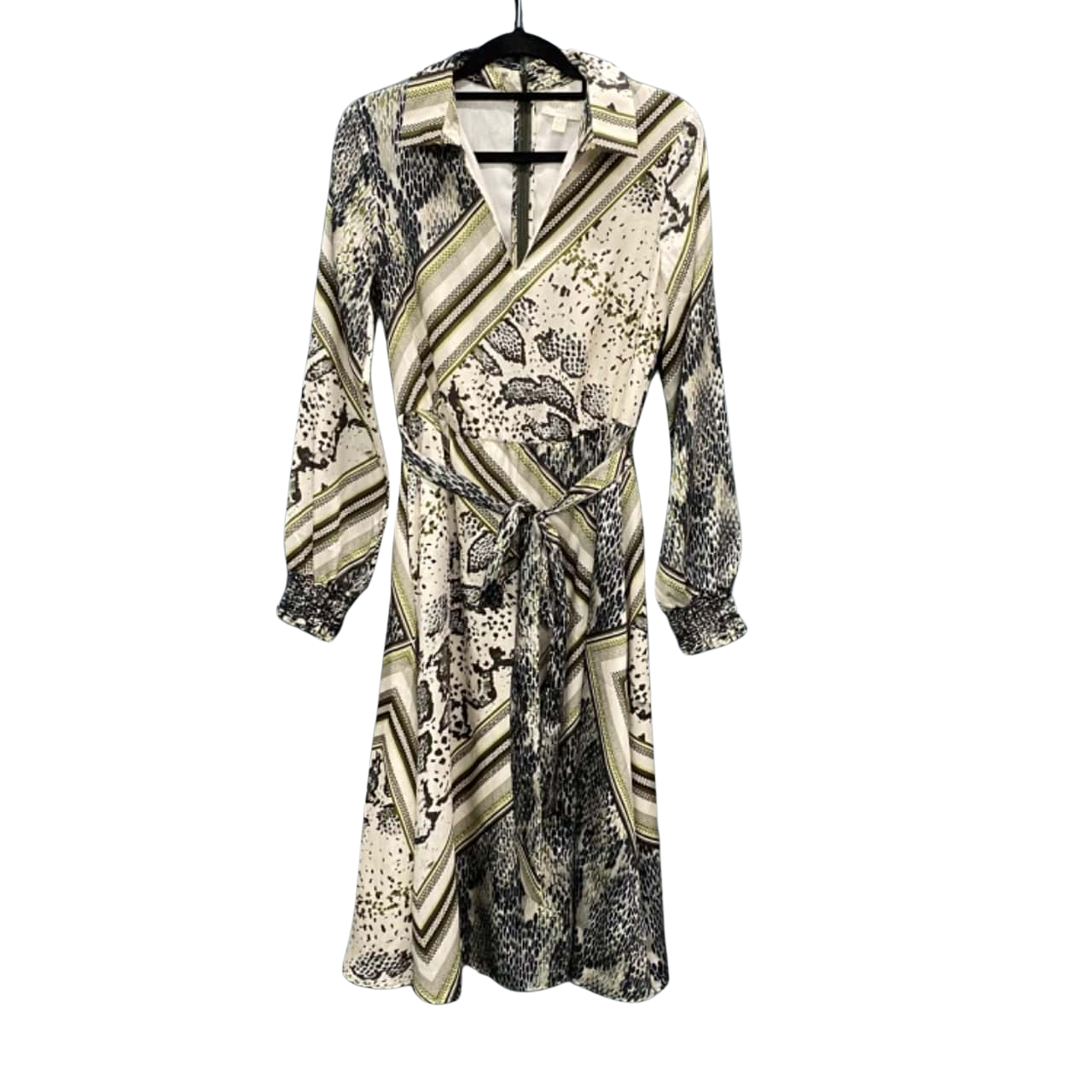 Ted Baker Womens Size 0 Long Sleeve Black / Cream / Green / Pattern (s)