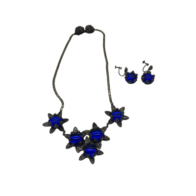  Womens Necklace and Clip On Earrings