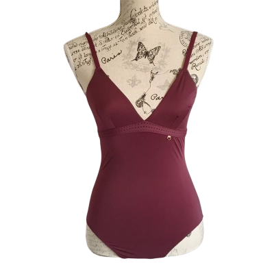 Elle Macpherson Body Womens  Size M Bodysuit Maroon BN