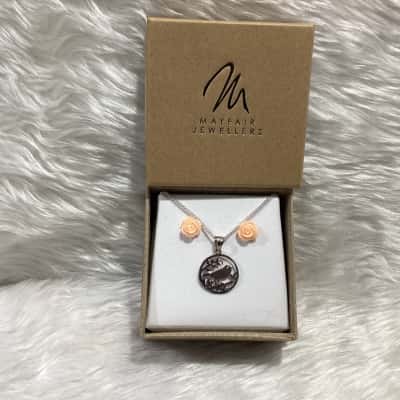  Women’s Sterling Silver Earrings & Necklace Set