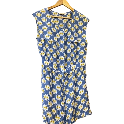 Gorman Womens Size 10 Blue Pattern Silk Playsuit 