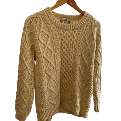 Irish Woollen LS Jumper- Size 10 / 12 / 14 -Cream 