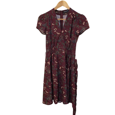 Dangerfield Maroon Bat Dress Size 6