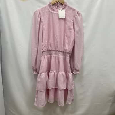   Saffron & Clover Kids Frilled Dress Size 16 Light Pink RRP$100