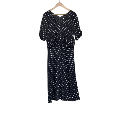 Anthea Crawford Womens  Size 16 Maxi Dress Black  / Polka Dot / White 