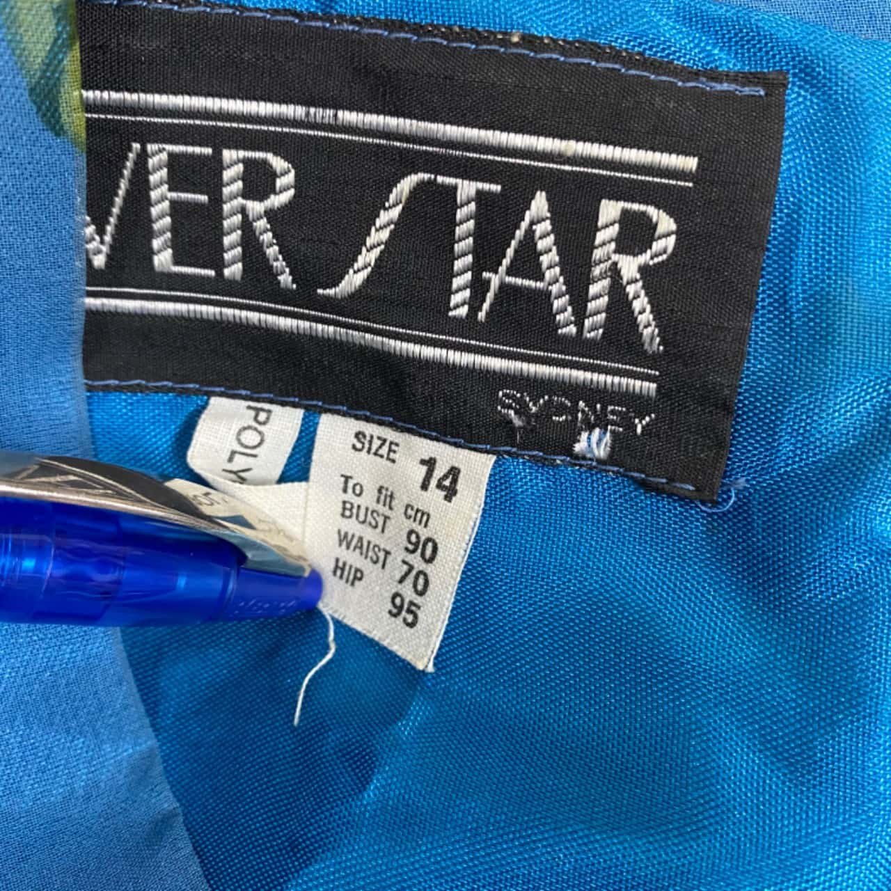 princess polly baby blue dress Vintage Silver Star Womens 70s style Size 14 Bridesmaid Dress / Floral Dress  / Maxi Dress / Wedding Dress Blue / Floral (s)