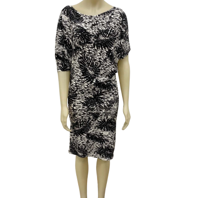  Womens  Size S WYSE Midi Dress Black  / White 