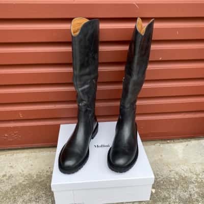 Mollini Womens Size 39 Black Rebel-Mo Boots 