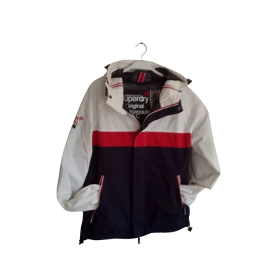  Mens  Size L Front Zipper Navy Blue / Red / White 