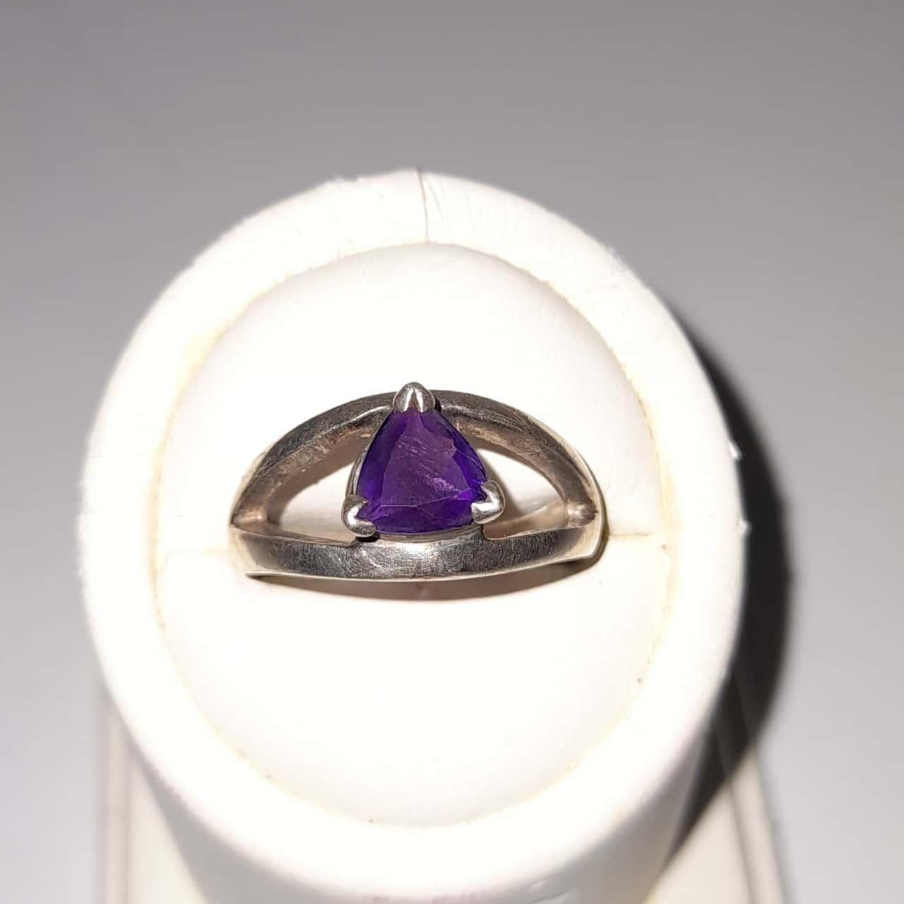 Purple Stone Sterling Silver Ring plated in 18K Gold