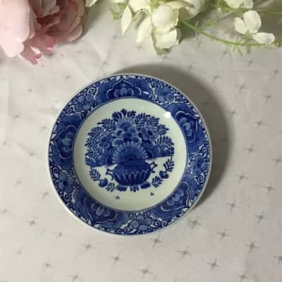 Vintage Delft De Porceleyne Fles White / Blue Pattern Small Wall Plate