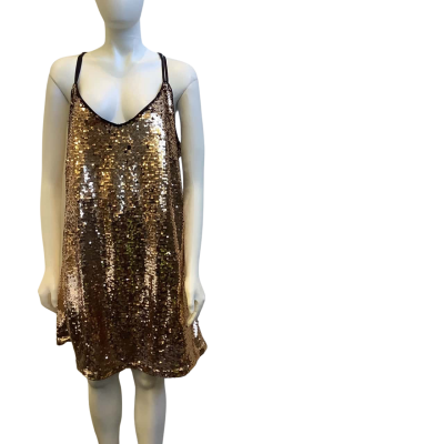 Brand New City Chic Womens  Size S (Plus Size) Sequins Mini Dress Gold / Black 